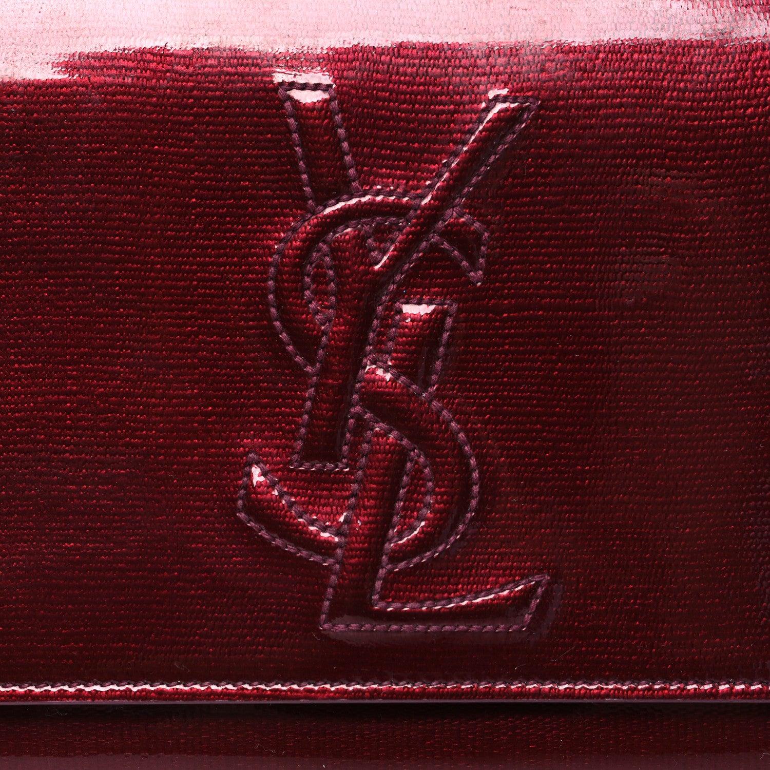 Saint Laurent Textured Patent Large Belle De Jour Clutch Purple 7 of 14