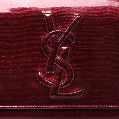 Saint Laurent Textured Patent Large Belle De Jour Clutch Purple 7 of 14