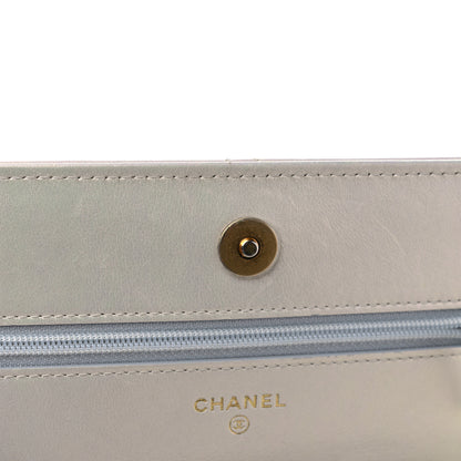 Chanel Iridescent Calfskin Quilted Chanel 19 Wallet On Chain WOC White 11 of 13