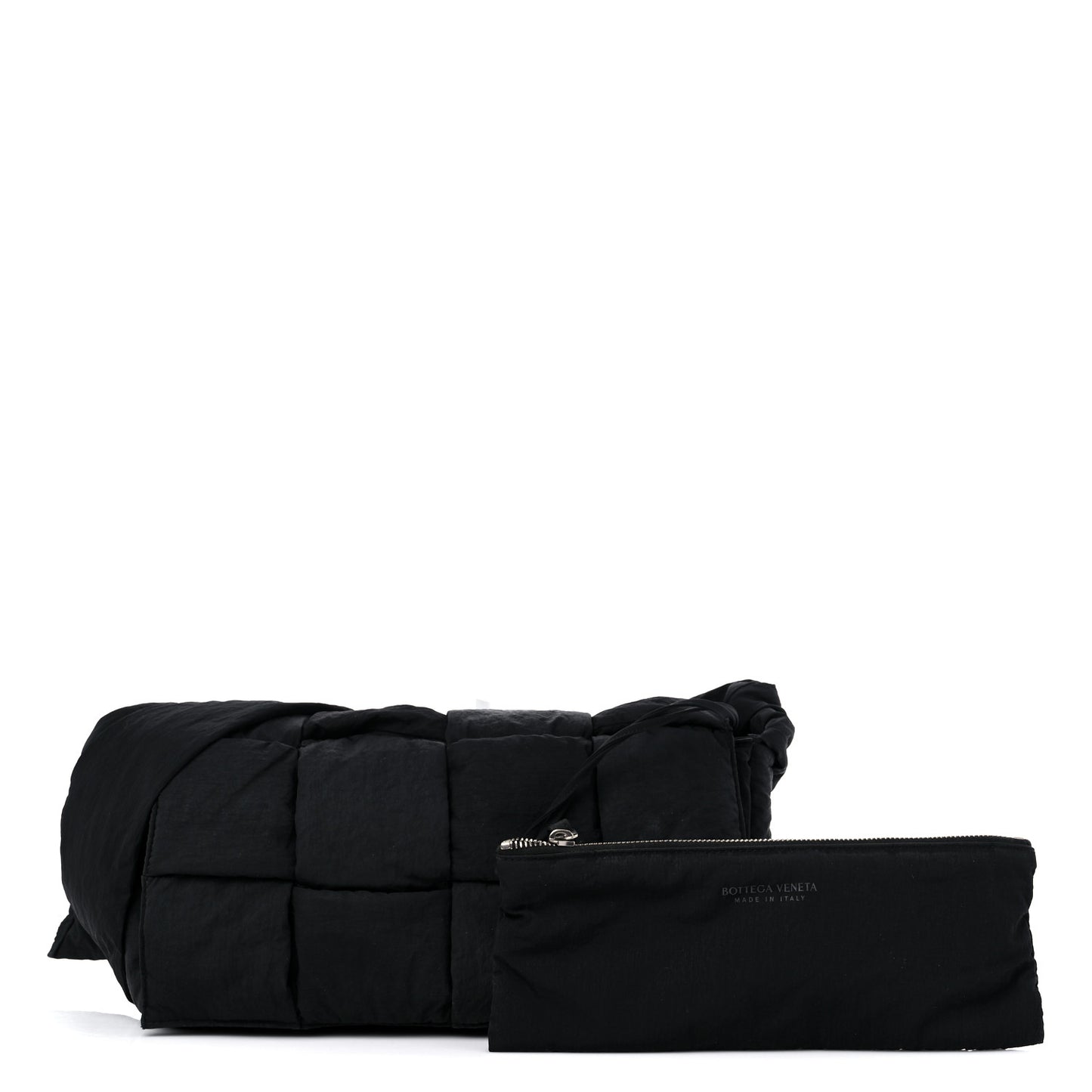 Nylon Intrecciato Padded Tech Cassette Bag Black