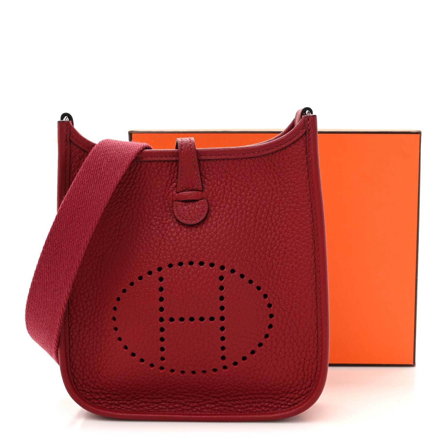 Hermes Taurillon Clemence Evelyne TPM Rouge H 11 of 11