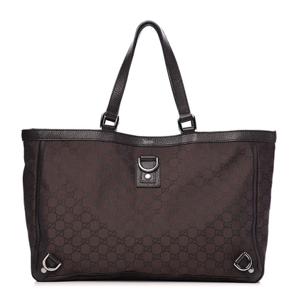 Gucci Nylon Monogram Large Abbey Tote Dark Brown 1 of 14