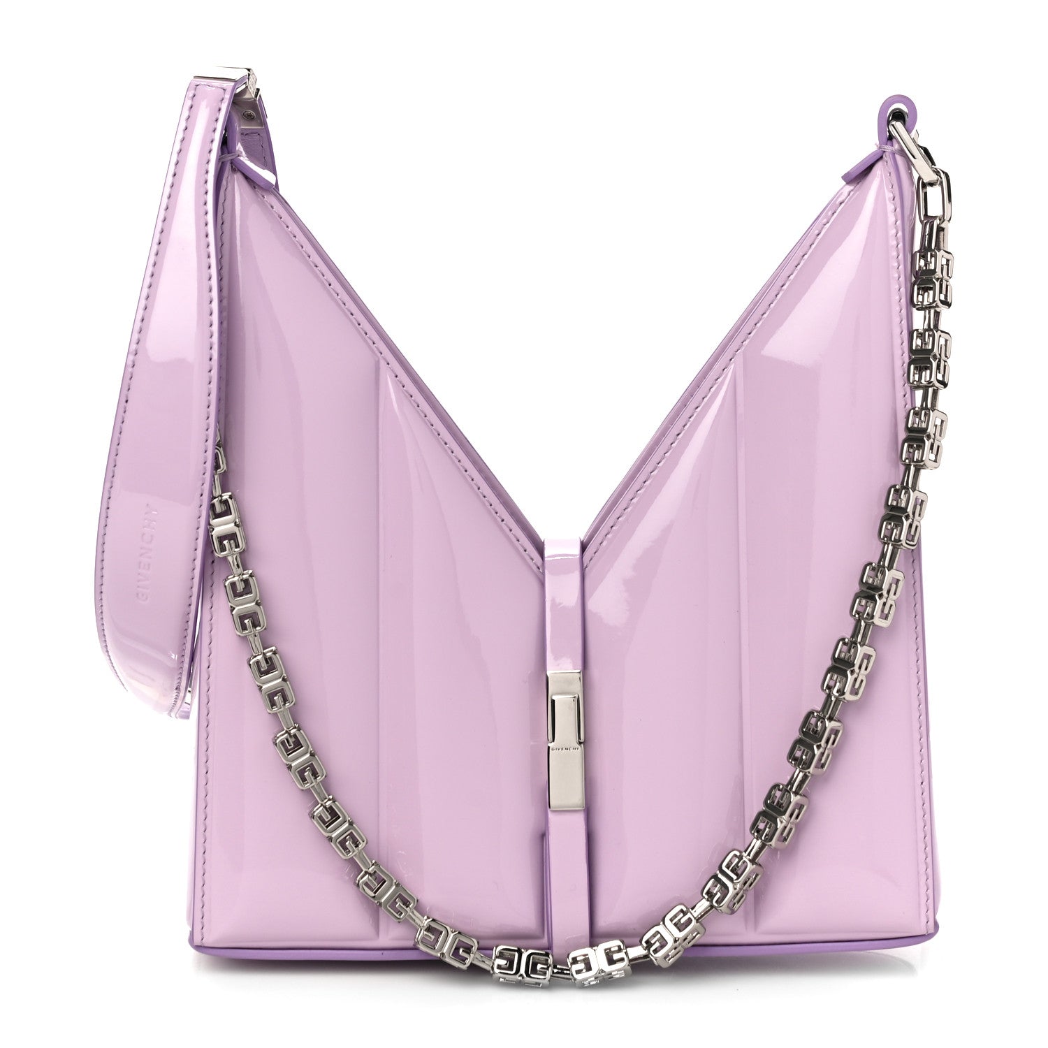 Givenchy Patent Padded Small Cut Out Shoulder Bag Lilac 1 of 10