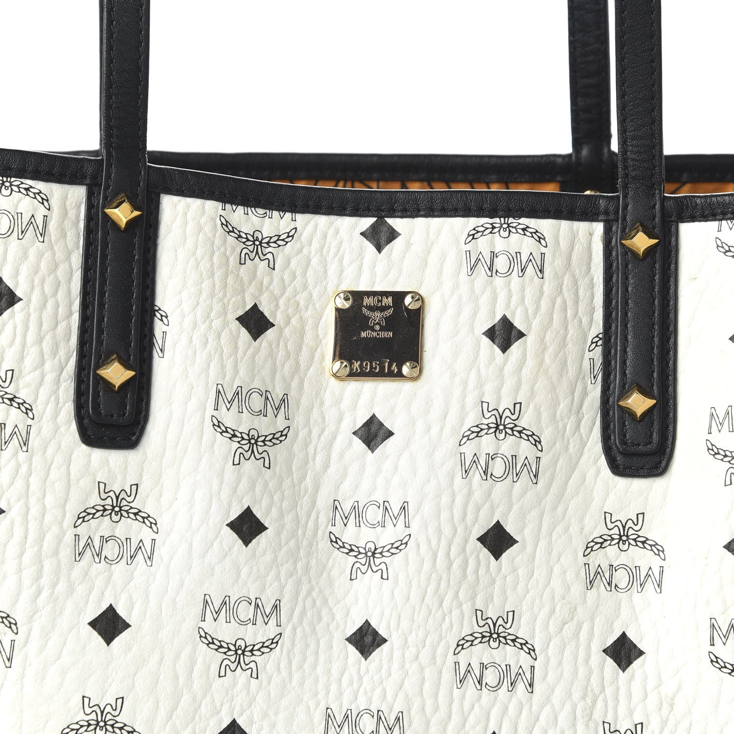 MCM Visetos Medium Project Reversible Shopper Tote White 8 of 15
