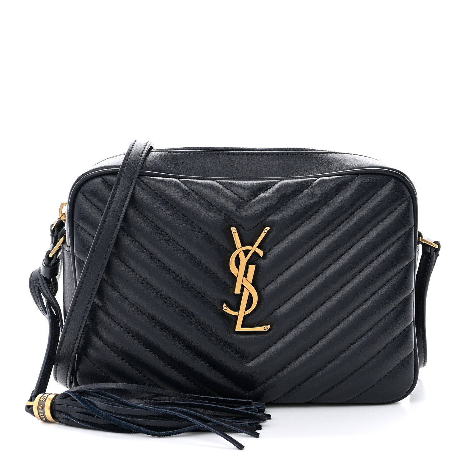 Saint Laurent Calfskin Matelasse Monogram Lou Camera Bag Navy 1 of 10