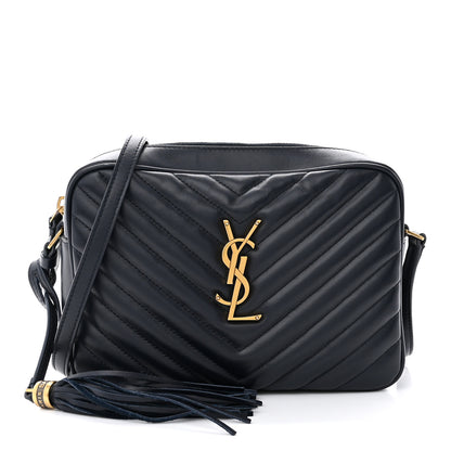 Saint Laurent Calfskin Matelasse Monogram Lou Camera Bag Navy 1 of 10
