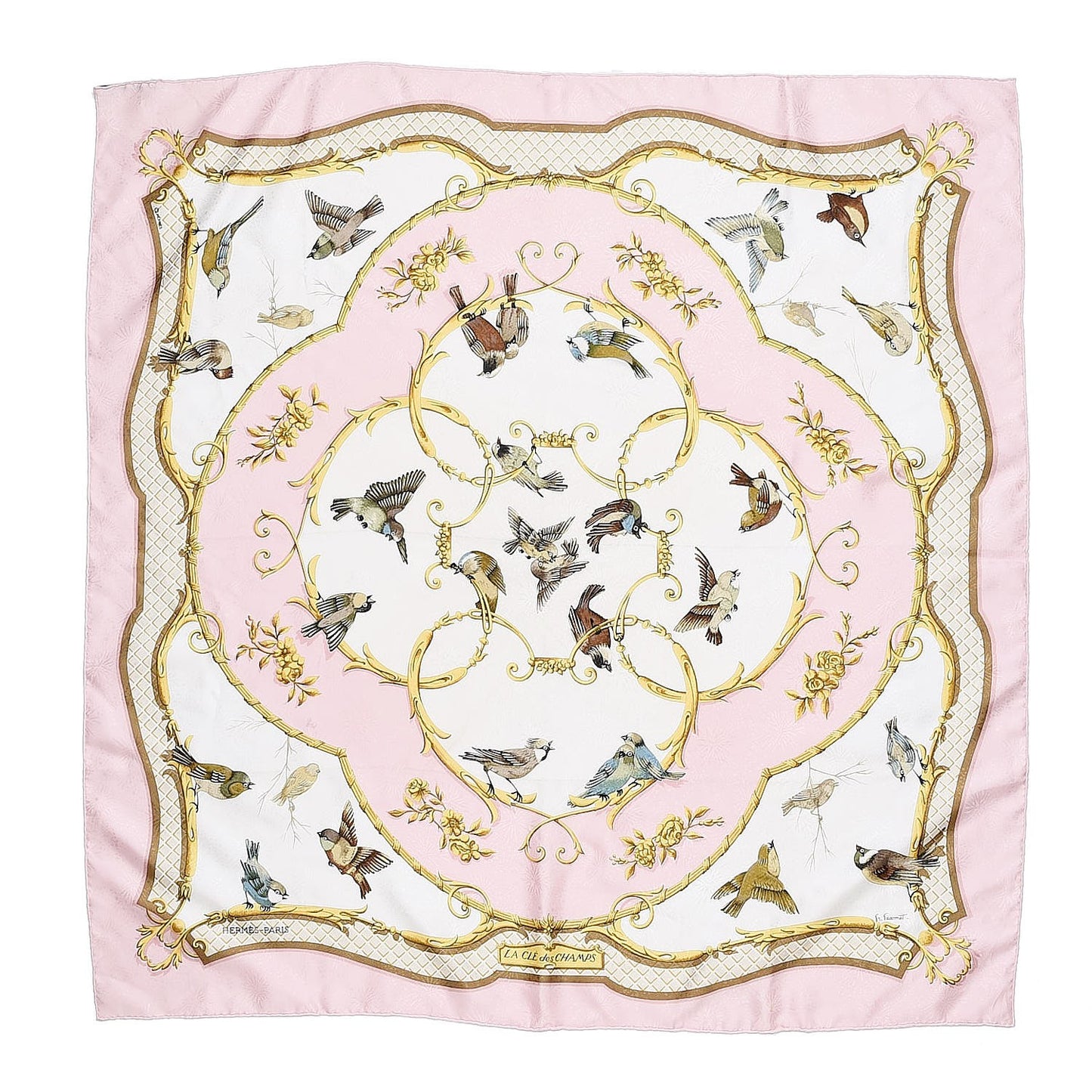 Jacquard Silk La Cle Des Champs Scarf 90