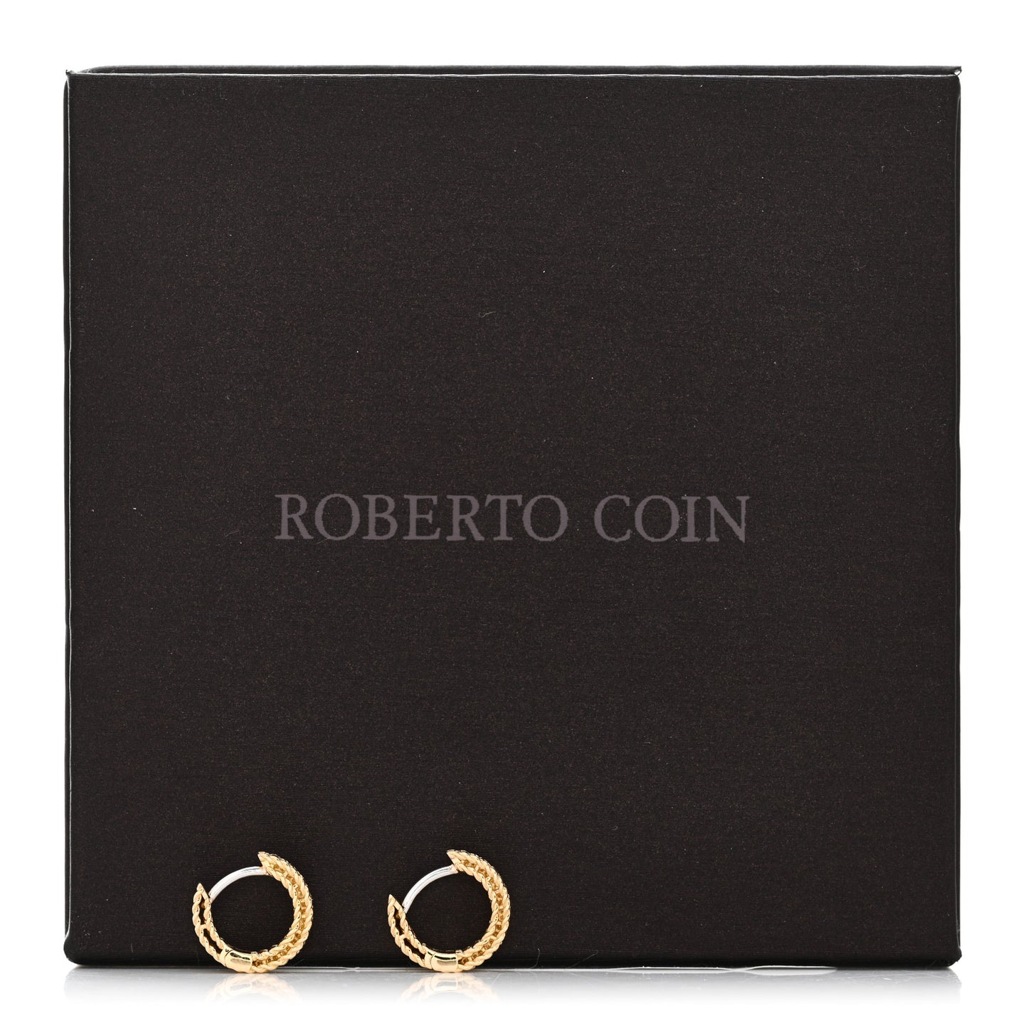 18K Yellow Gold Diamond Symphony Braided Huggie Hoop Earrings