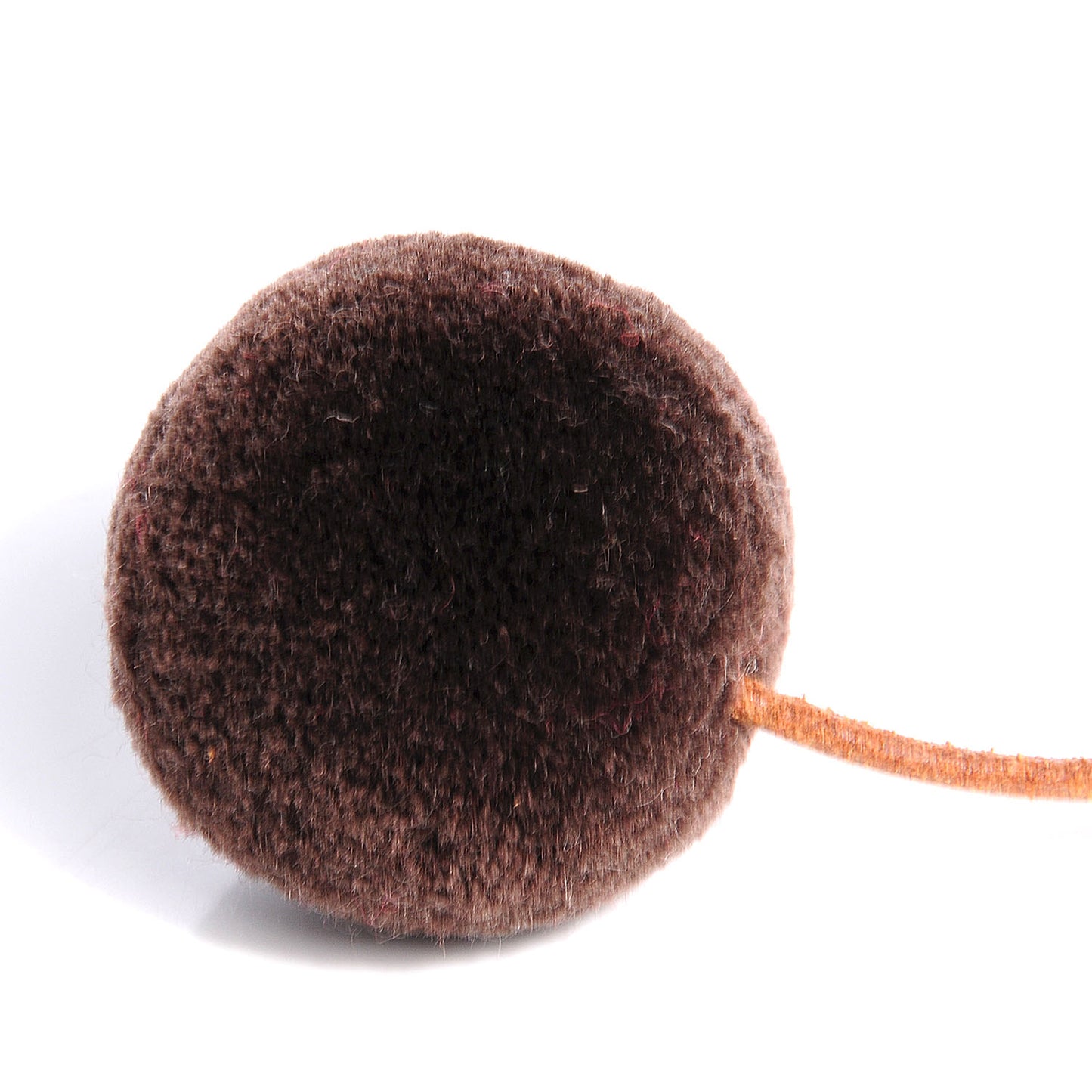 Wool Laine Et Cuir Pom Poms Bag Charm Parchemin Rouge Vif