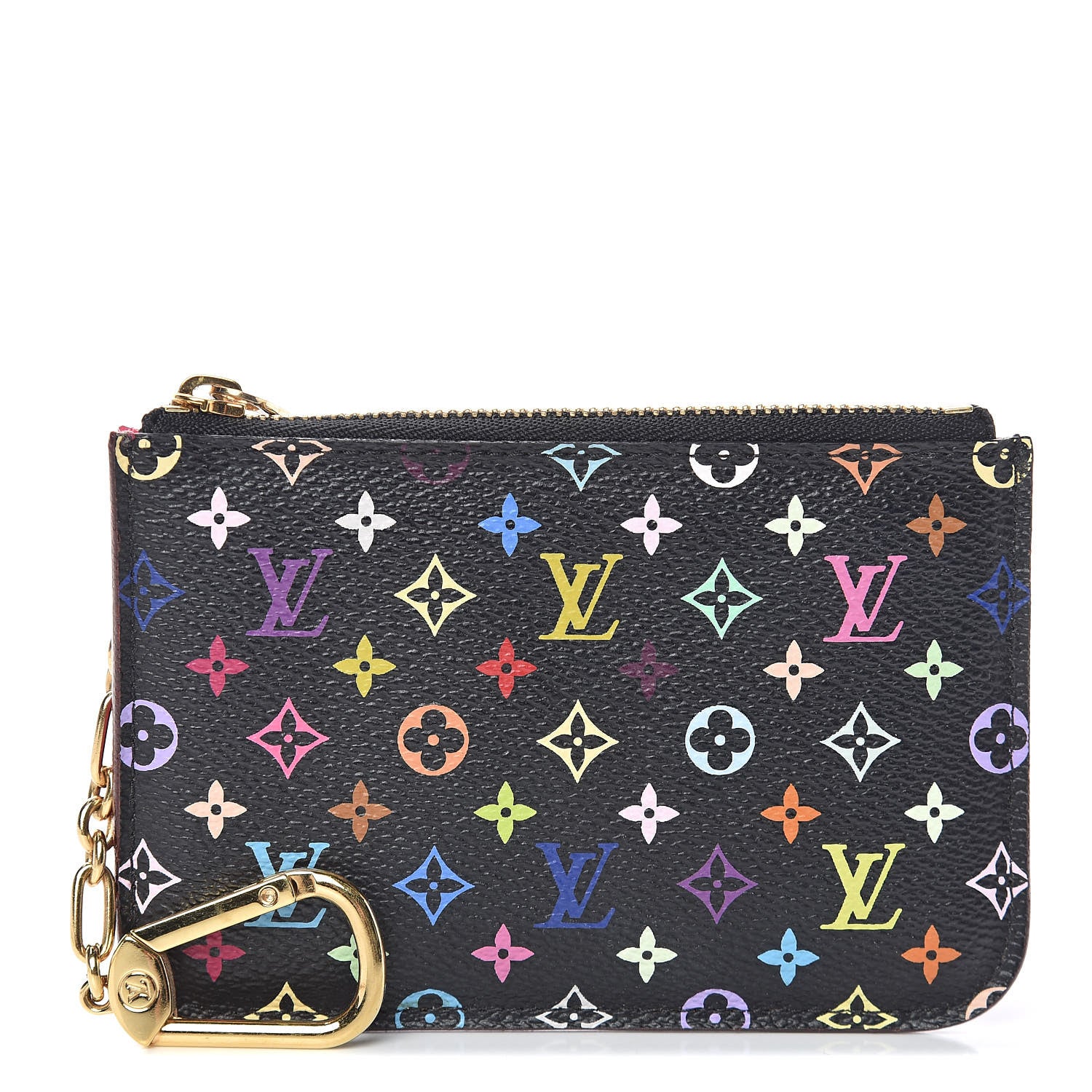 Louis Vuitton Monogram Multicolor Key Pouch Black Grenade 1 of 8