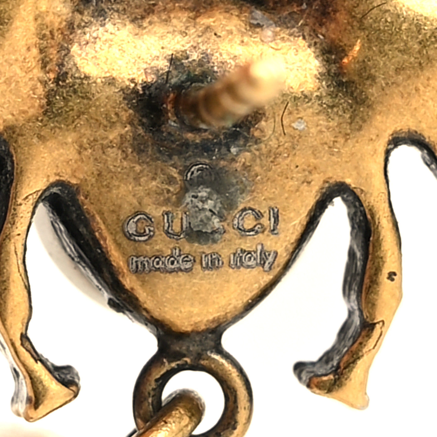 Gucci Crystal Pearl Drop Bee Earrings Gold 4 of 4