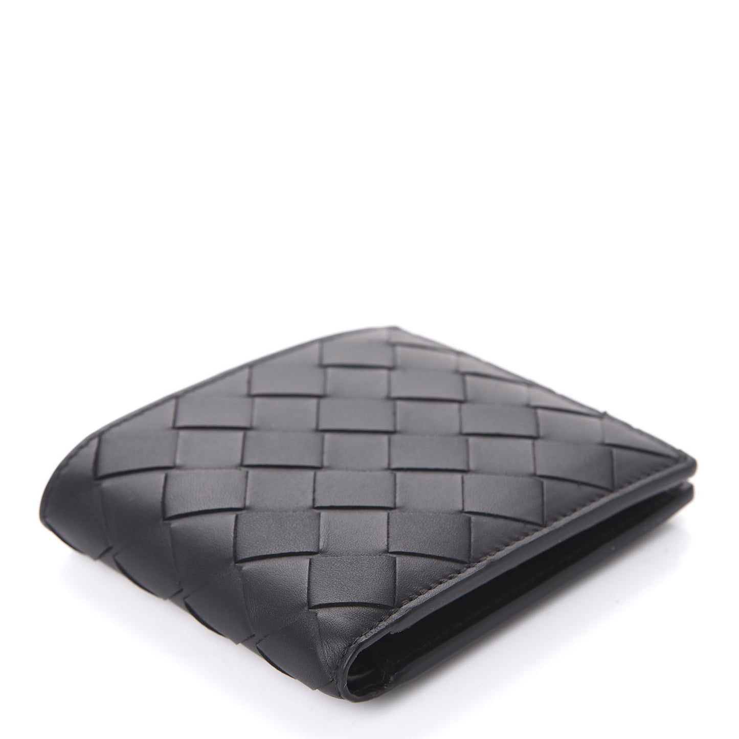 Nappa Maxi Intrecciato Bi-Fold Wallet Black