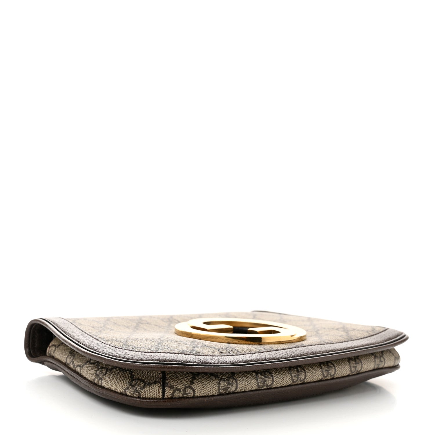 Gucci GG Supreme Monogram Textured Dollar Calfskin Blondie Chain Shoulder Flap Bag Beige Ebony New Acero 4 of 10