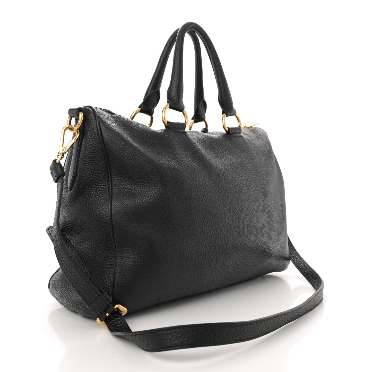 Vitello Daino Bauletto Tote Black