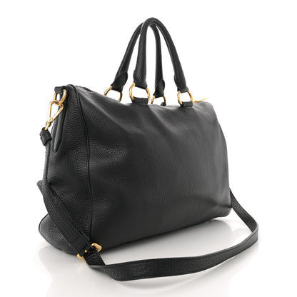 Prada Vitello Daino Bauletto Tote Black 3 of 11