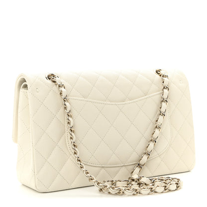 Chanel Caviar Quilted Medium Double Flap White 3 of 10