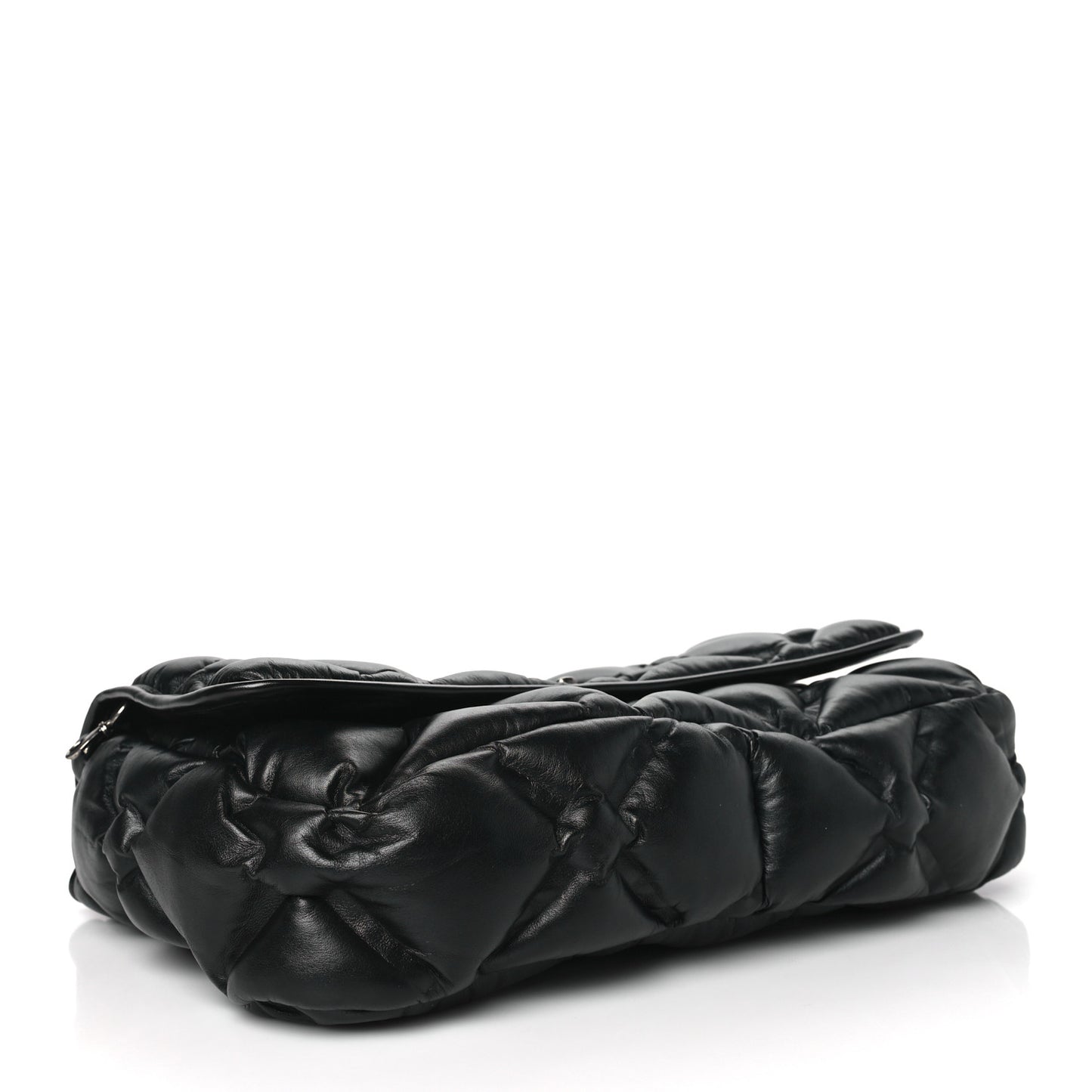 Calfskin Quilted Large Chesterfield Flap Black