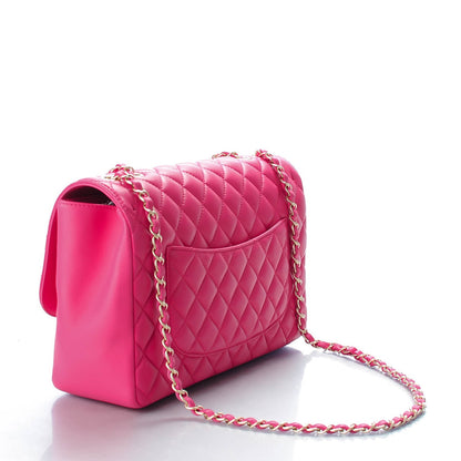 Chanel Lambskin Quilted Jumbo Mademoiselle Chic Flap Fuchsia 3 of 8