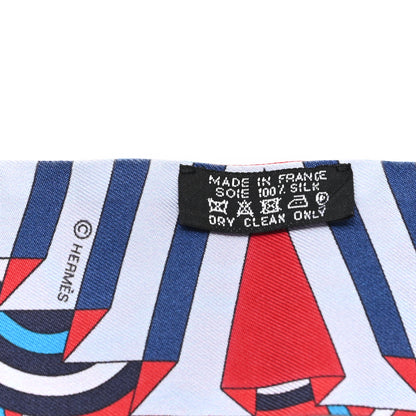 Hermes Silk Ballet Aquatique Twilly Bleu Azur Rouge Ciel 3 of 3