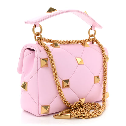 Valentino Garavani Nappa Medium Roman Stud Shoulder Bag Pink Borealis 3 of 8