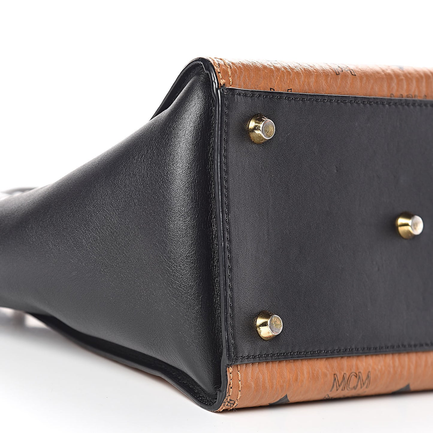 Visetos Small Kathy Double Zip Tote Cognac Black