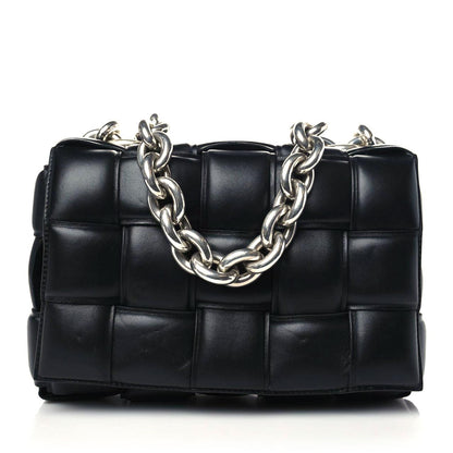 Bottega Veneta Lambskin Maxi Intrecciato Padded Chain Cassette Crossbody Bag Black 1 of 8