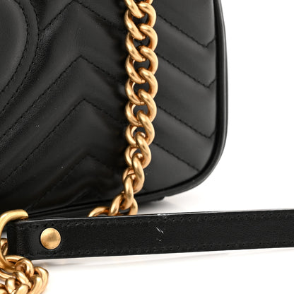 Gucci Calfskin Matelasse Small GG Marmont Shoulder Bag Black 10 of 10