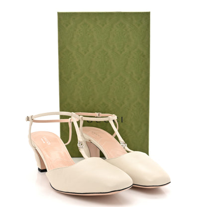 Gucci Nappa Charlotte Petite GG 55mm Slingback Pumps 41 New Mystic White 12 of 12
