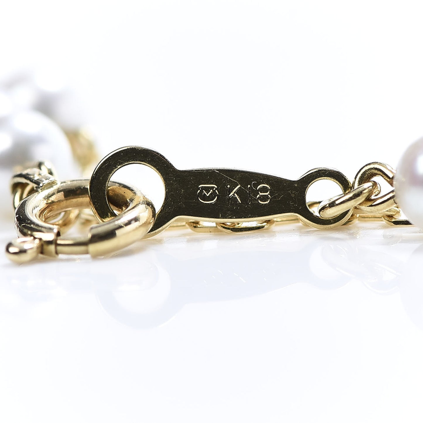18K Yellow Gold Akoya Pearl 4mm Station Bracelet