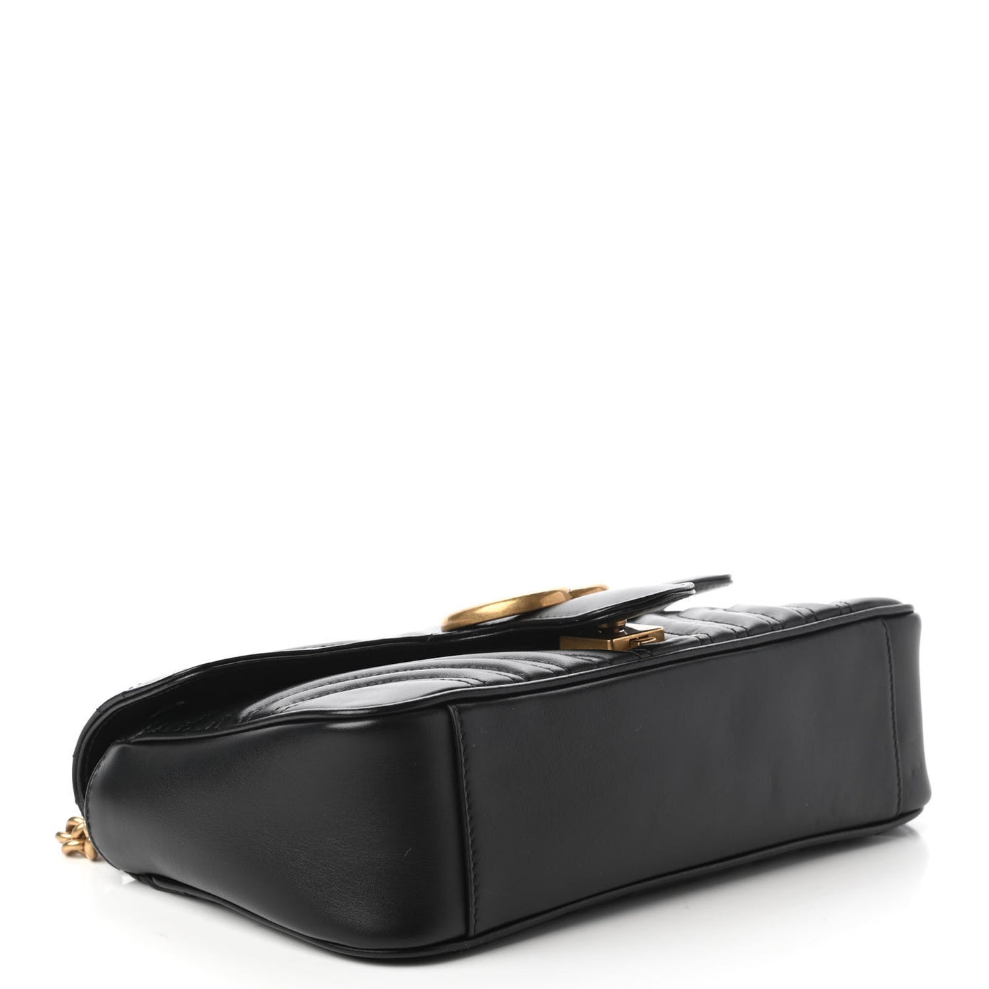 Calfskin Matelasse Small GG Marmont Shoulder Bag Black