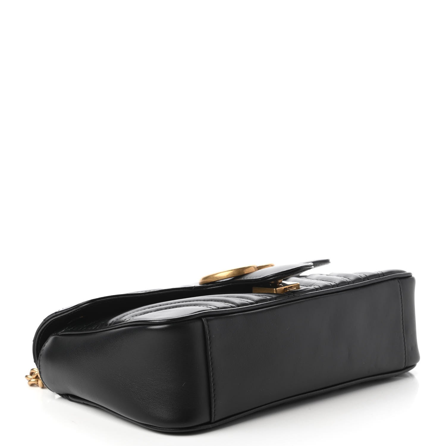Gucci Calfskin Matelasse Small GG Marmont Shoulder Bag Black 4 of 10