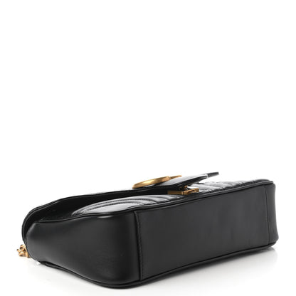 Gucci Calfskin Matelasse Small GG Marmont Shoulder Bag Black 4 of 10