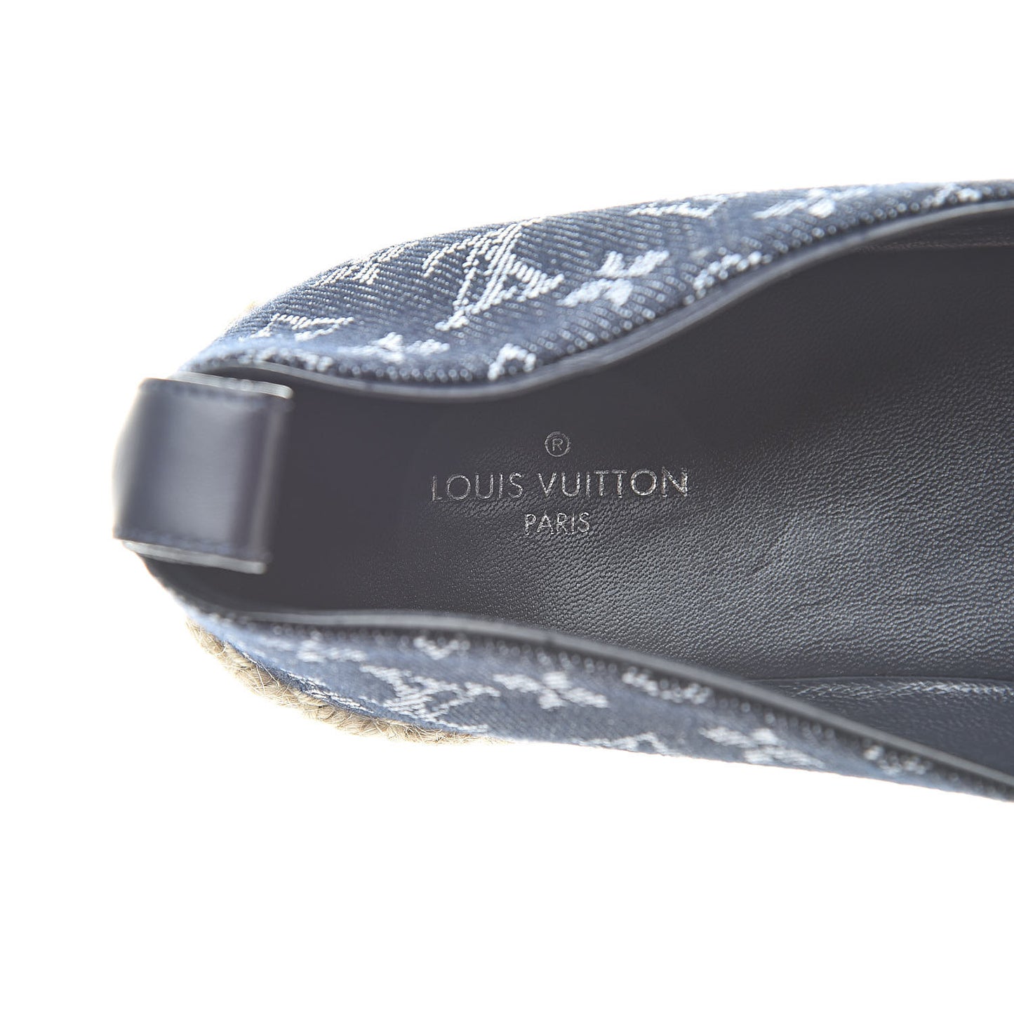 Monogram Denim Waterfall Espadrille 36.5 Marine