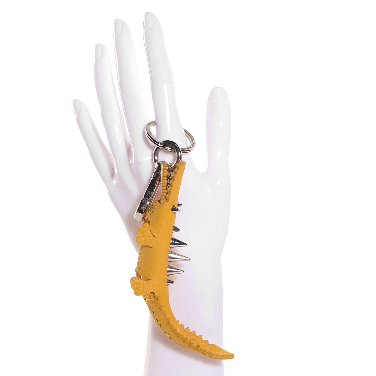 Fendi Calfskin Gator Charm Key Fob Yellow 2 of 6
