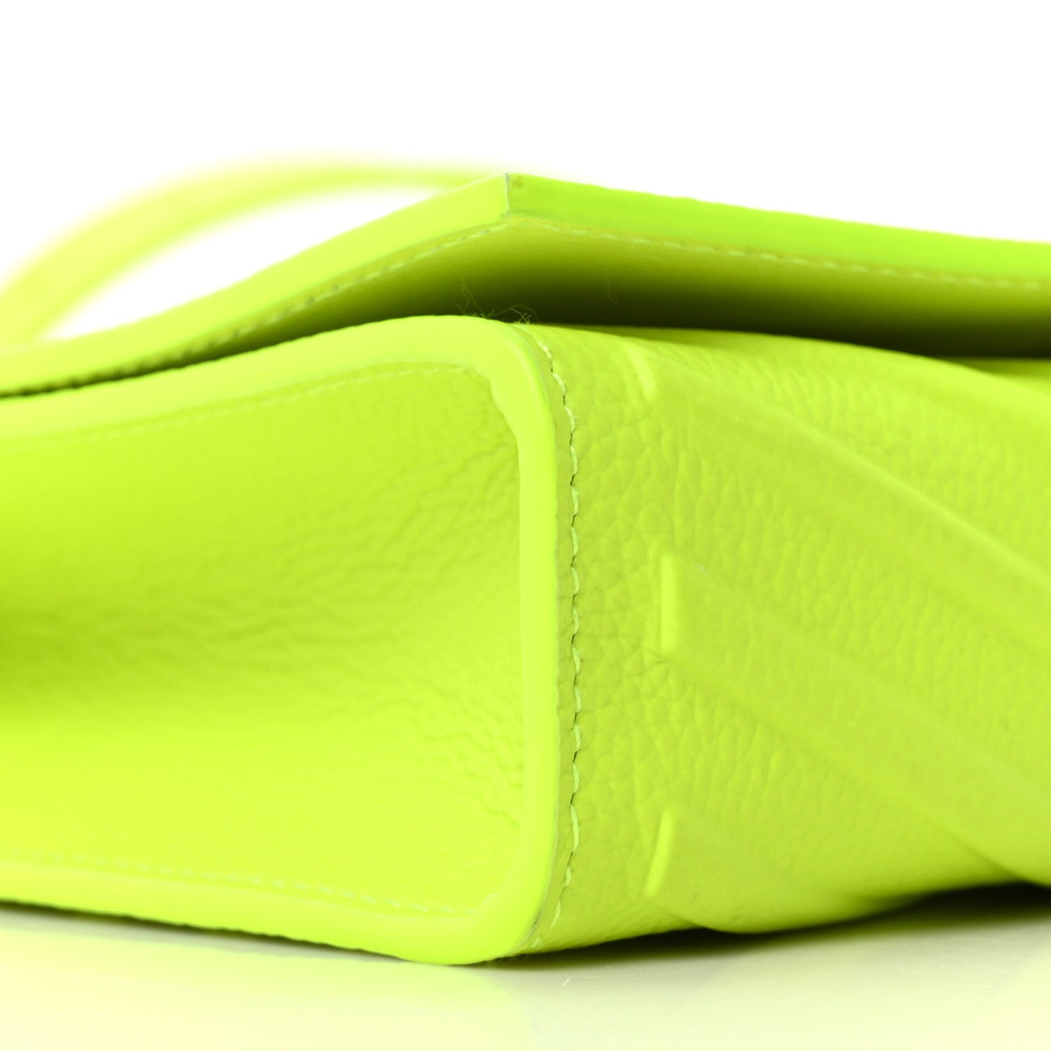 Balenciaga Grained Calfskin Embossed Car Flap Bag Fluo Yellow 15 of 17