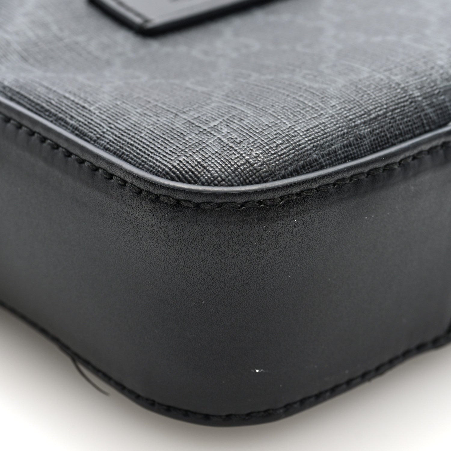 Gucci GG Supreme Monogram Appia Calfskin Web Small Camera Messenger Bag Black Grey 9 of 10