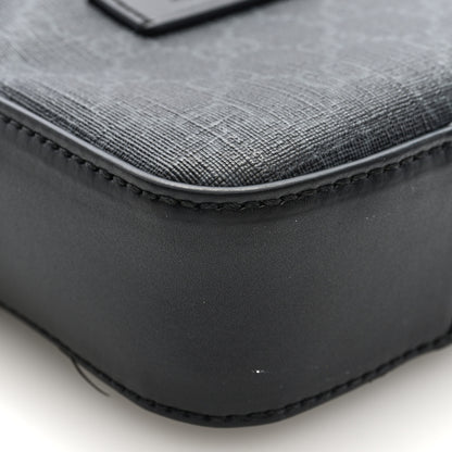 Gucci GG Supreme Monogram Appia Calfskin Web Small Camera Messenger Bag Black Grey 9 of 10