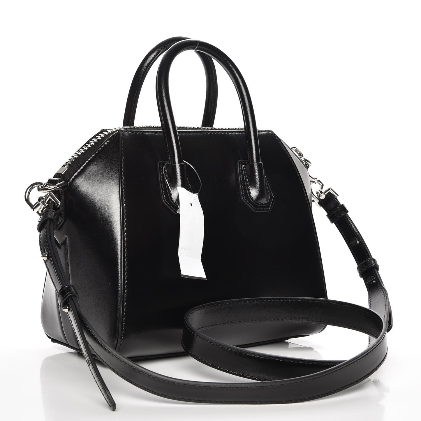 Shiny Lord Calfskin Mini Antigona Black