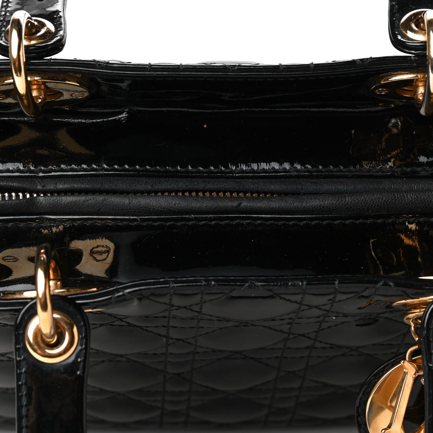 Christian Dior Patent Cannage Medium Lady Dior Black 5 of 6