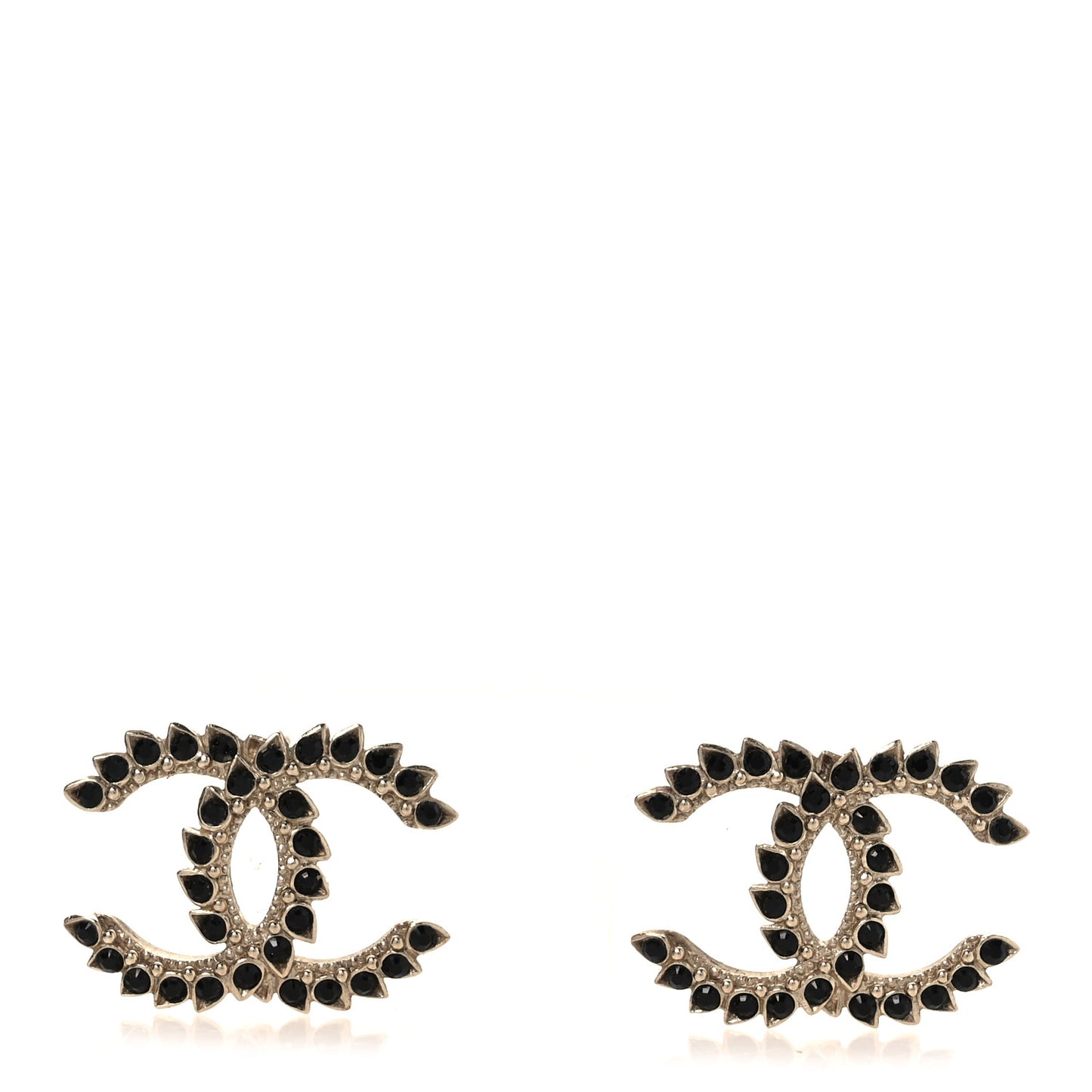 Strass Crystal Dazzling Wheat CC Earrings Black Gold