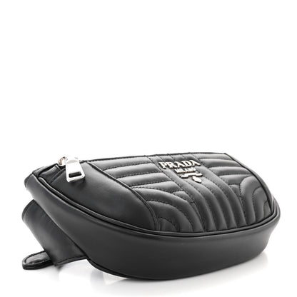 Prada Soft Calfskin Impunture Diagramme Belt Bag Black 4 of 10