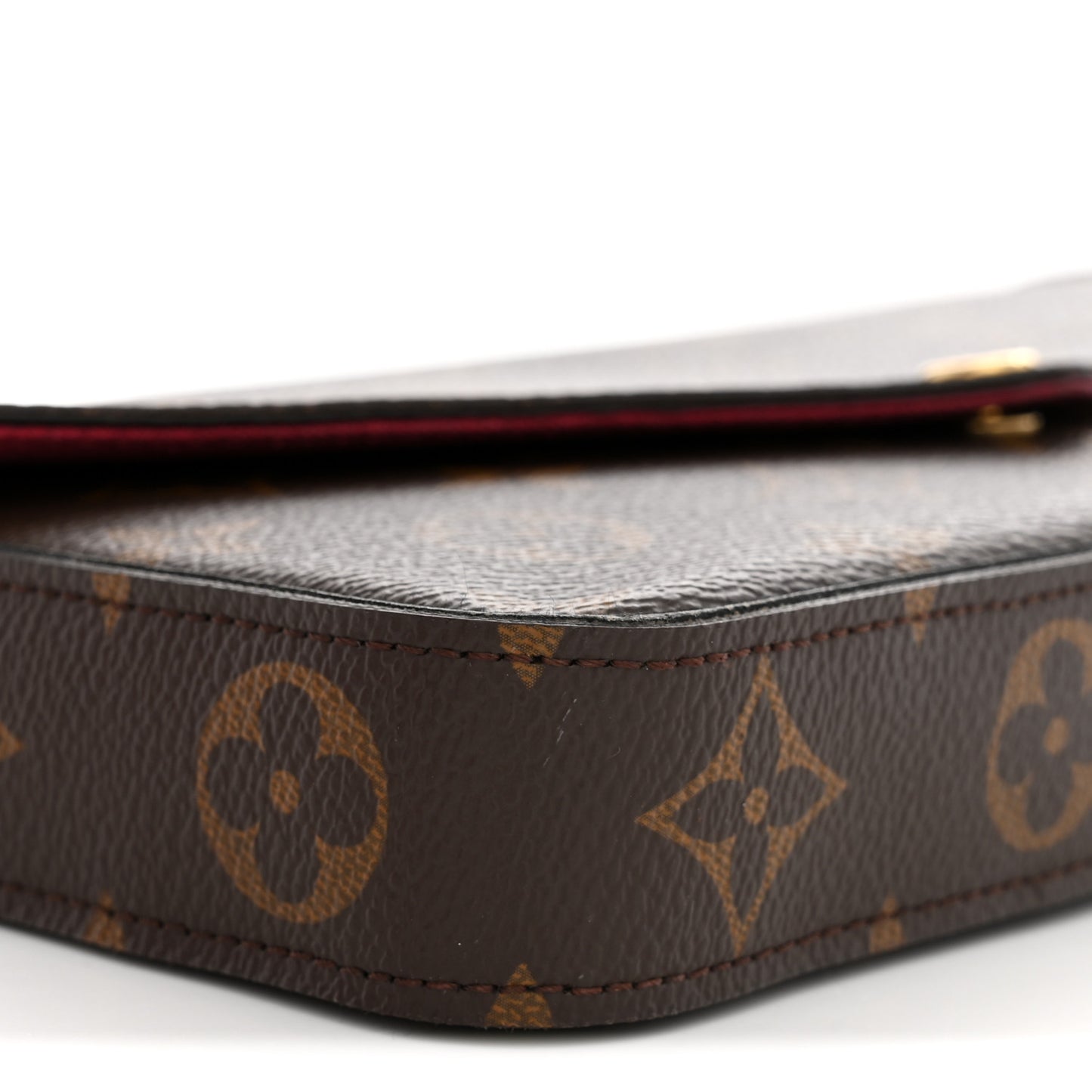 Monogram Pochette Felicie Chain Wallet Fuchsia