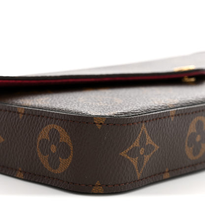 Louis Vuitton Monogram Pochette Felicie Chain Wallet Fuchsia 10 of 12