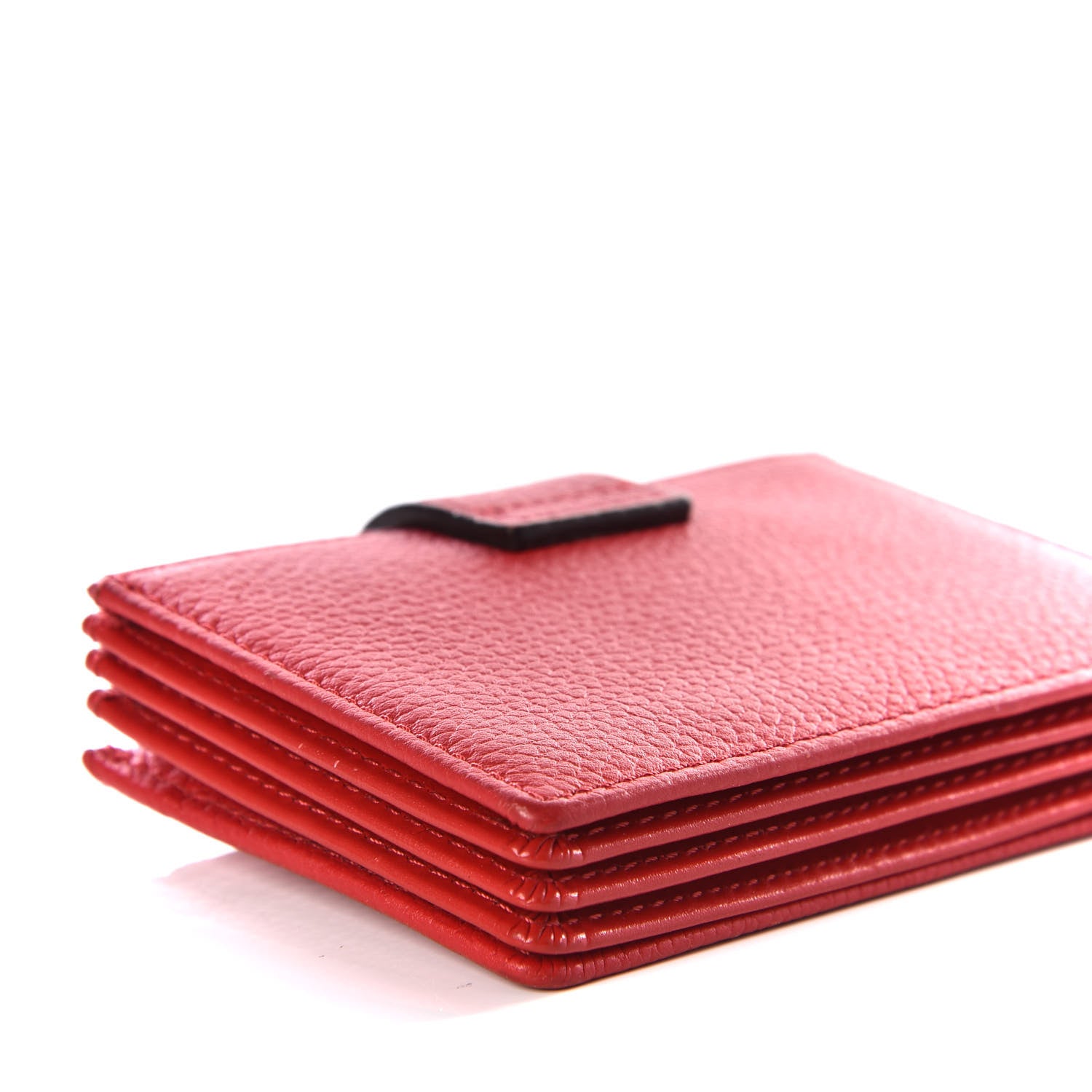 MCM Grained Calfskin Milla Accordion Card Case Red 5 of 9