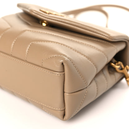 Saint Laurent Calfskin Y Quilted Monogram Toy Loulou Crossbody Bag Dark Beige 9 of 9