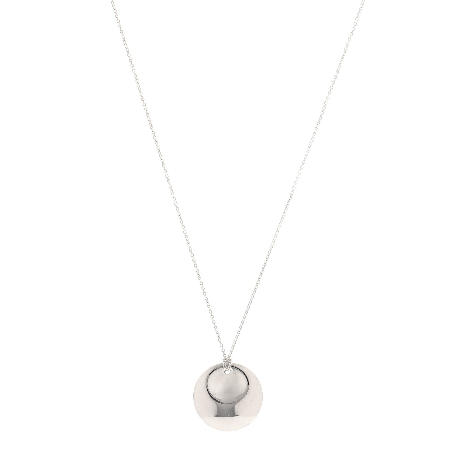 Tiffany Sterling Silver Elsa Peretti Round Disc Pendant Necklace 1 of 6