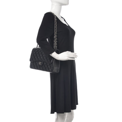 Chanel Lambskin Quilted Jumbo Double Flap Black 2 of 16