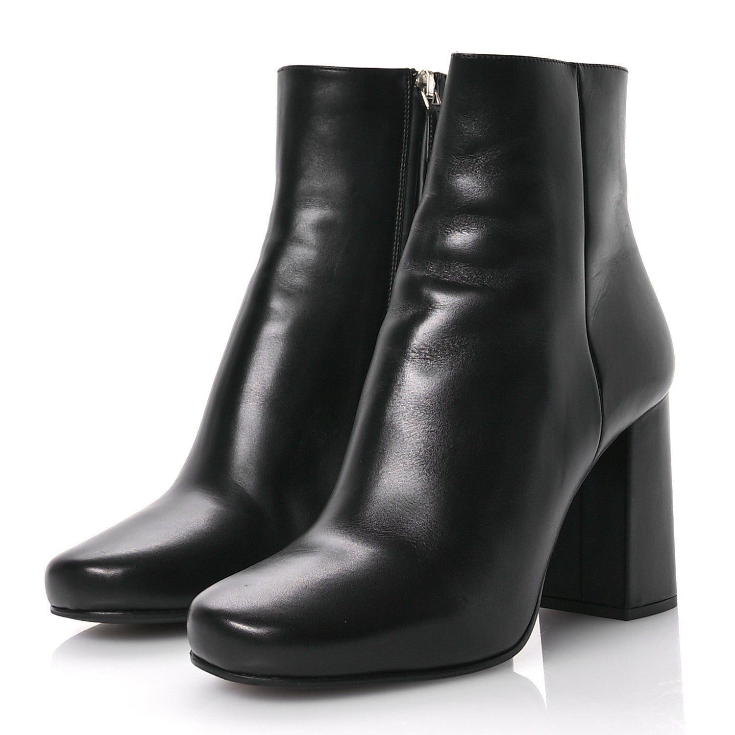 Prada Vitello Ankle Boots 37.5 Black 4 of 8