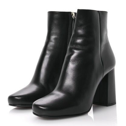 Prada Vitello Ankle Boots 37.5 Black 4 of 8
