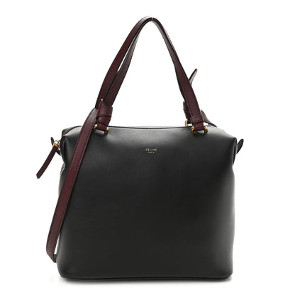 Celine Lambskin Small Soft Cube Satchel Black Burgundy 1 of 7